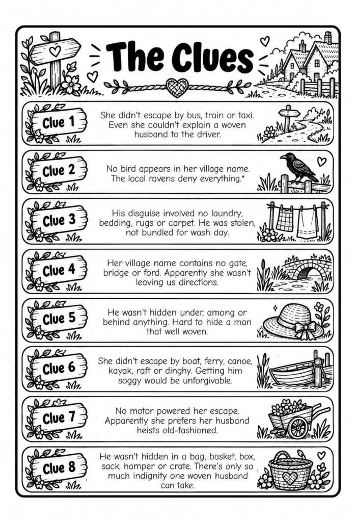 Clue Page 1 Wheres my Woven Husband